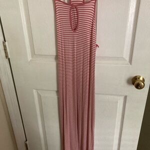 Striped Pink Sleeveless Dress
